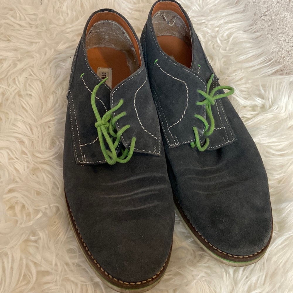 Ben Sherman Men’s Leather Navy Upper and Green Laces Size 12